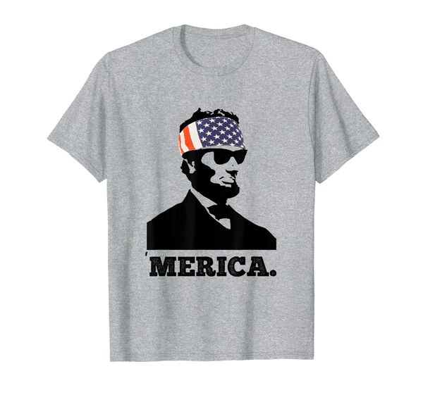 

funny abe lincoln 4th of july 'merica patriotic t-shirt, White;black