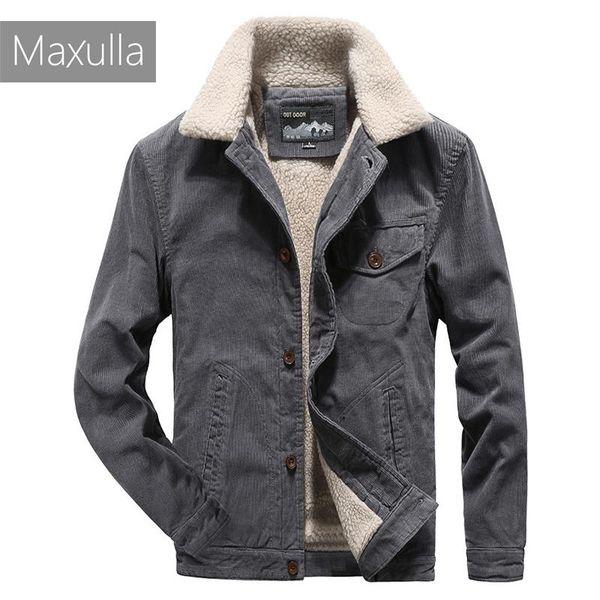 

men's down & parkas mens maxulla wind coat short winter warm coats thick corduroy jacket men fur fleece motorcycle clothing, Black