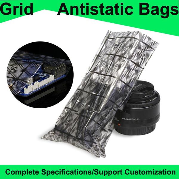 

grid antistatic bags anti static shielding grid bags esd shielding pe electronic packing pouches plastic wholesale