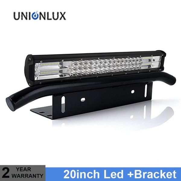 

working light 20'' inch 288w led bar +front license plate bracket for truck suv 4x4 offroad lamps work headlights tractor fog