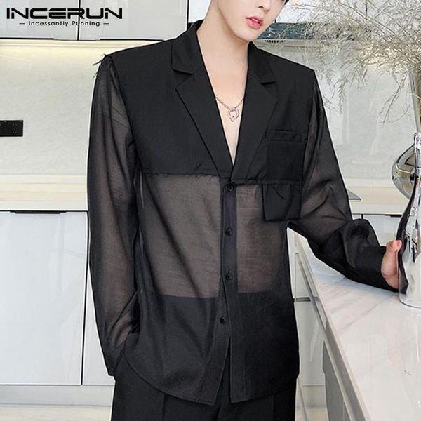 

men's suits & blazers 2021 fashion all-match men blazer stitching long sleeve casual coats streetwear party suit s-5xl incerun, White;black