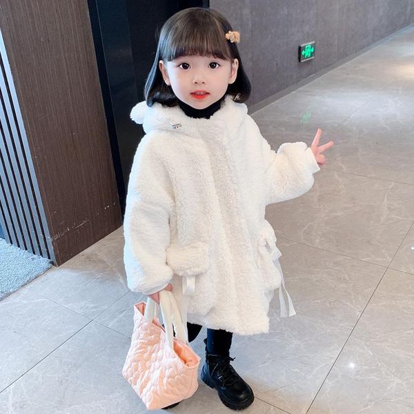 

down coat 2021 autumn winter girls coats kids outerwear warm plush thicken children clothing fashion outdoor long jackets student clothes, Blue;gray