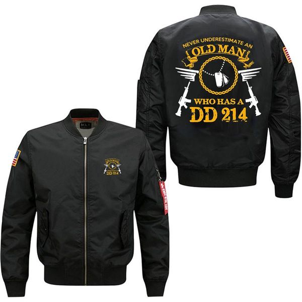 

men's jackets 2021 male bomber jacket print never underestimate an old man coat, usa size,, Black;brown