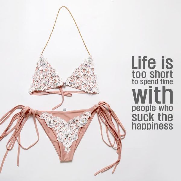 

bras sets bra and panty set swimsuit diamond bikini split single chain women's, Red;black