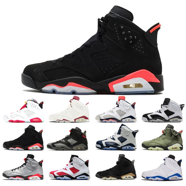 

man's basketball shoes 6s high cut alternate angry bull infrared carmine dmp hare marron olympic oreo sport blue unc white infared tink