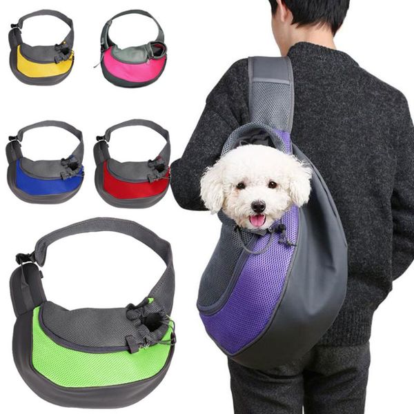 

pet puppy carrier outdoor travel handbag pouch mesh oxford single shoulder bag sling mesh comfort travel tote shoulder bag