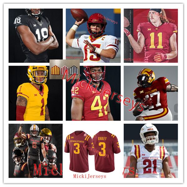

custom iowa state cyclones hunter dekkers aidan bouman breece hall jirehl brock isheem young cole pedersen mason chambers iowa state jersey, Black