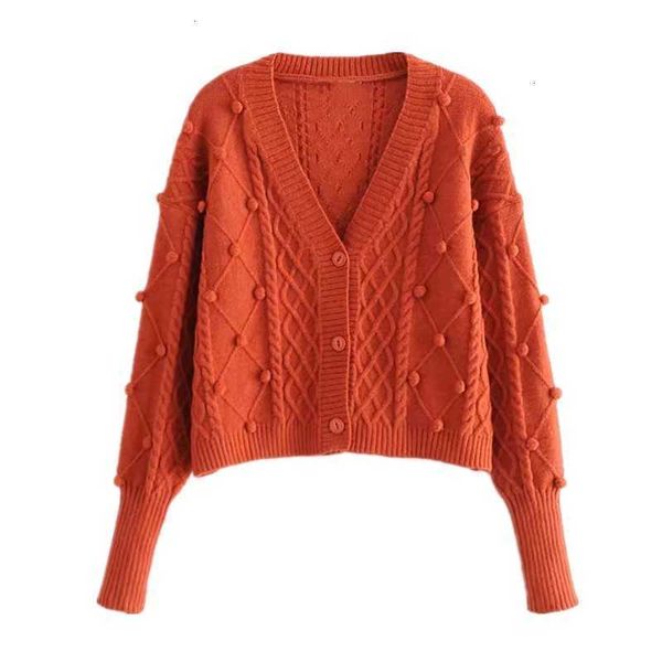 

women's knits & tees spring autumn chic knitting 3d ball cardigan single-breasted button tank long sleeve sweater jumper dbp1, White