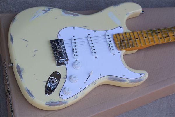 

china oem factory 100% customized distressed electric guitar
