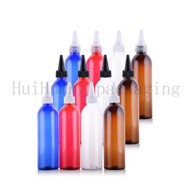 

storage bottles & jars 40pcs 250ml brown plastic with pointed mouth caps 250cc liquid empty jam bottle containers lid,shower gel vial