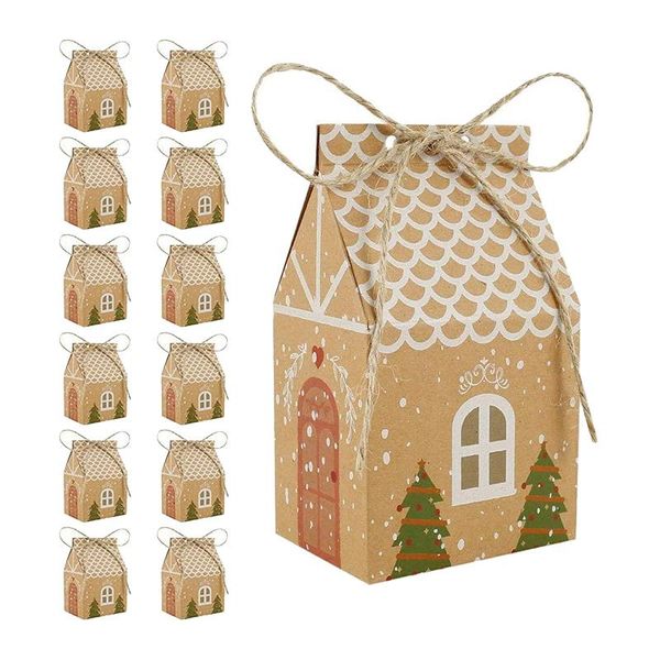 

christmas gift boxes,kraft paper candy boxes,party favour bags,paper treat boxes for christmas party decorations,50-pack