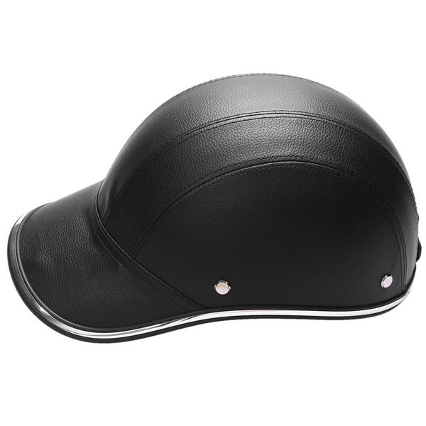 

motorcycle helmets leather bike scooter half open face protective helmet hard hat-safety racer baseball cap-safety