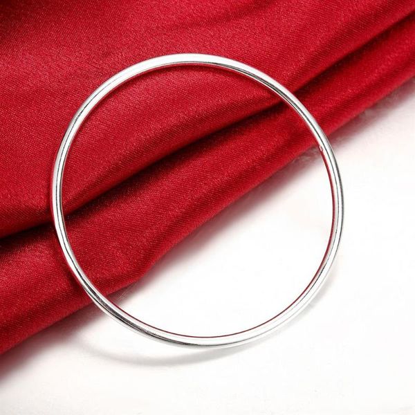 Bangle Romântico Círculo simples para mulheres Moda Silver Color Bracelec