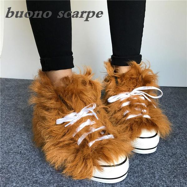 

dress shoes autumn and winter sheep straight hair thick bottom high canvas casual tie women's tide, Black