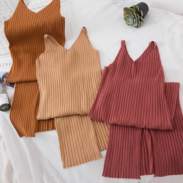 

2021 new spring autumn women spaghetti strap es split long knitted ladies sleeveless bodycon tank vestidos pp378 kwbg, Black;gray