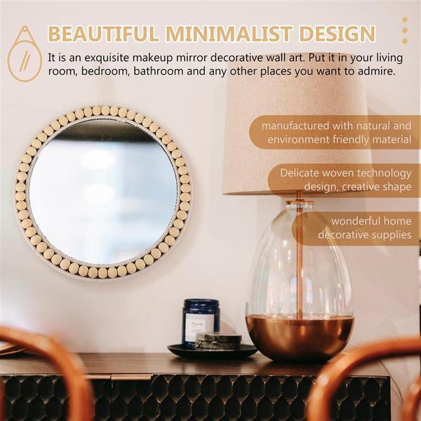 

mirrors 1pc cotton rope woven mirror decorative hanging makeup adornment