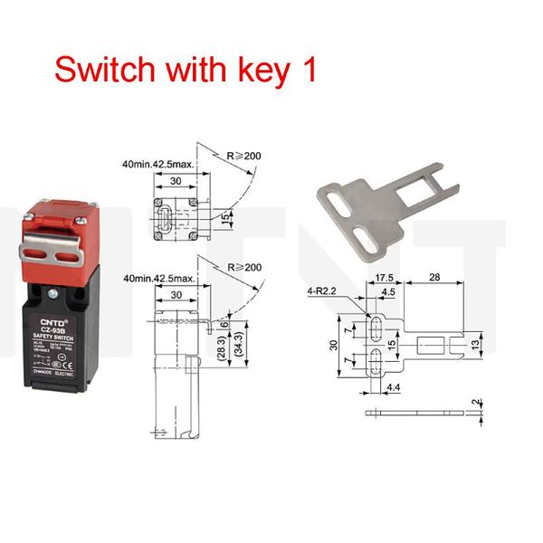 

smart home control 10 pieces safety door limit switch micro cz-93b 2nc 3a with key