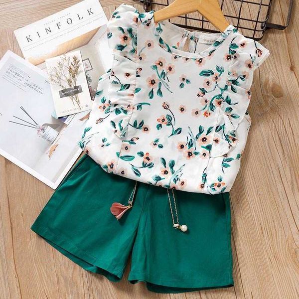 

melario casual girls clothes summer baby girls clothing sets cartoon print t-shirt short 2pcs for kids clothes 3-7y girls set x0902, White