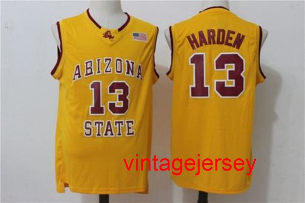 

men women youth 13 james harden arizona state retro college basketball jersey stitched embroidery xs-6xl, Black