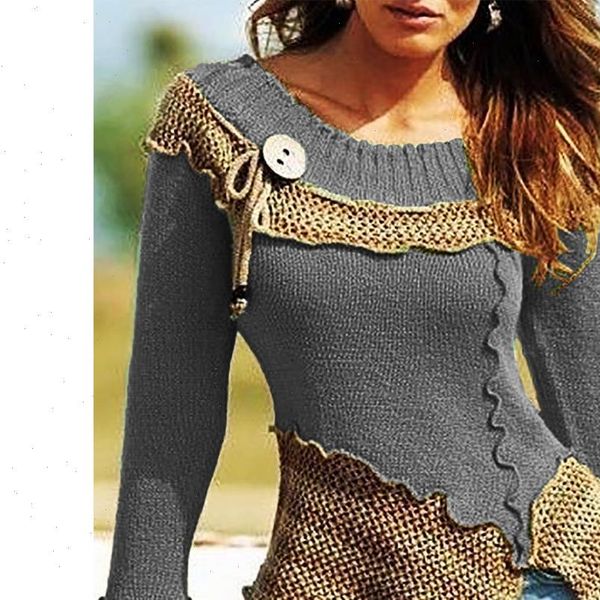 

women knitted sweater autumn 2021 female long sleeve patchwork button knit sweaters femme pullover sreetwear, White;black