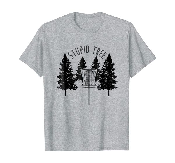 

disc golf shirt stupid tree funny tee gift, White;black