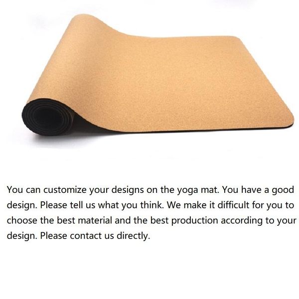 

cork natural rubber yoga mat eco-friendly non slip 183cm*68cm pilates mat yoga gym