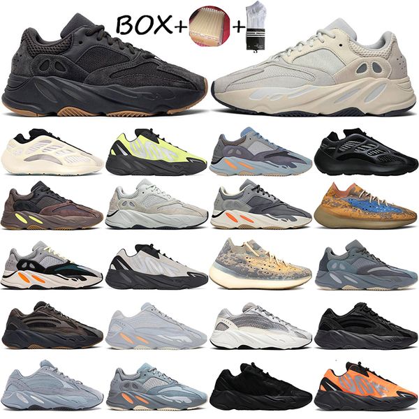 

running shoes kanye west 700 380 wave runner blue oat non-reflective azael triple black vanta mens trainers sports sneakers size 36-45