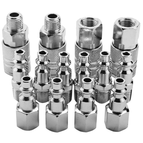

watering equipments 14pcs air line hose compressor fitting 1/4 inch bsp metal connectors coupler male female quick release set