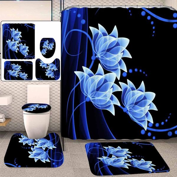

blankets bathroom decor shower curtain set toilet cover non-slip bath mat rug sets waterproof seat accessory blanket