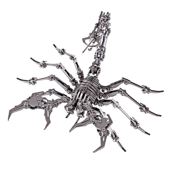 3D Metall Modell Puzzle DIY Zusammengebauter Skorpion König Drache Puzzle Abnehmbare Sternzeichen Stahl Ornament Dropship 220217