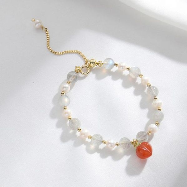 

bangle juicy peach refreshing moonstone national design buckle lucky bracelets women jewelry, Black