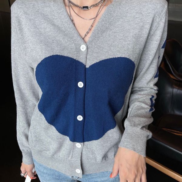 

women's knits new for wool ladies luxury brand designer cardigan knitted sweater casual v-neck stitching cashmere top, White