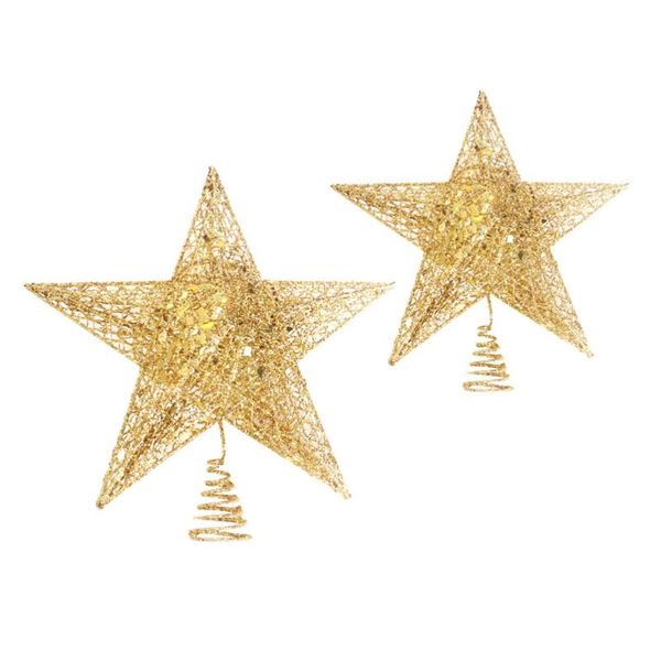 

christmas decorations 2pcs tree stars star treeornaments home party decors (golden)