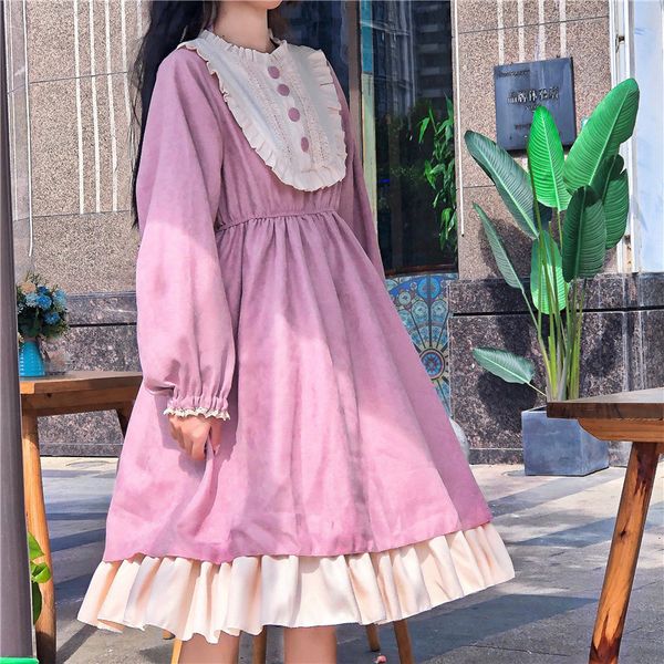 

beautiful gothic kawaii ruffles cosplay in japanese style lolita fall dress feminine collar frilly 7vzq, Black;gray