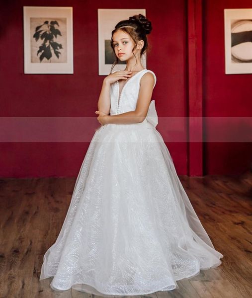 

girl's dresses handmade princess first communion dress glitter tulle v neck children sleeveless flower girl, Red;yellow