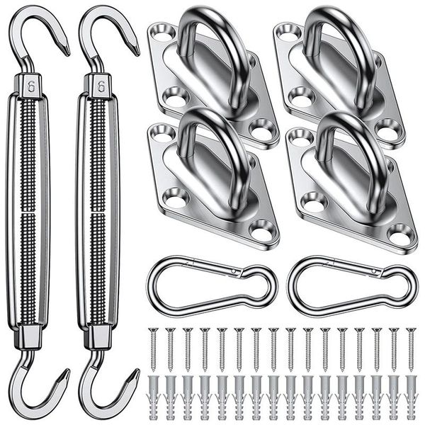 

hooks & rails m6 heavy duty sun shade sail fixing kit,stainless steel installation hardware for outdoor rectangular square sails