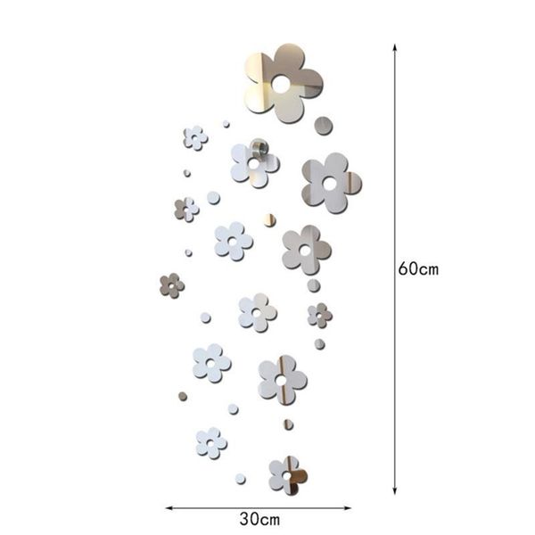 

wall stickers 14 pieces/set acrylic 60*30cm 3d art mural decoration mirror decal sticker very fashion and modern breath