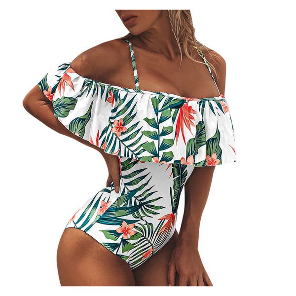 

ladies flowers printed holder fashion micro badpak plus size badmode push up padded mesh splitsen bikini one batsuit, White;black
