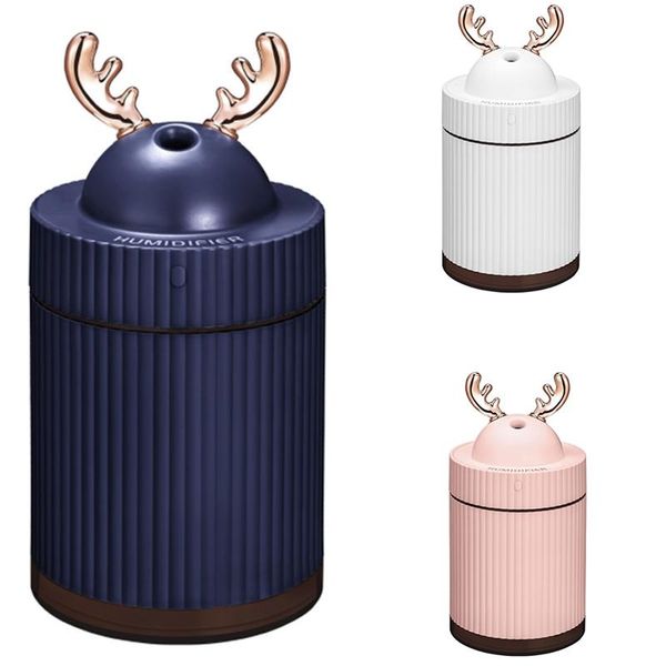 

mini air humidifier cute deer aroma essential oil diffuser led night light car office air purifier mist maker