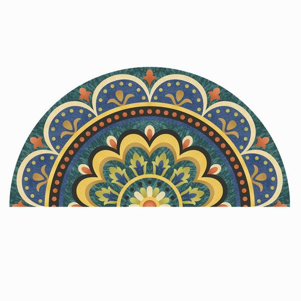 

carpets morocco style half round doormat bedroom carpet anti-slip bedside rug water study adsorption door entrance bath mat
