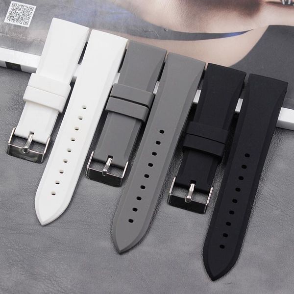 

watch bands men's silicone strap for amani 23mm ar0498 0499 5946 5947 5948 5949 women's sports waterproof rubber accessories, Black;brown
