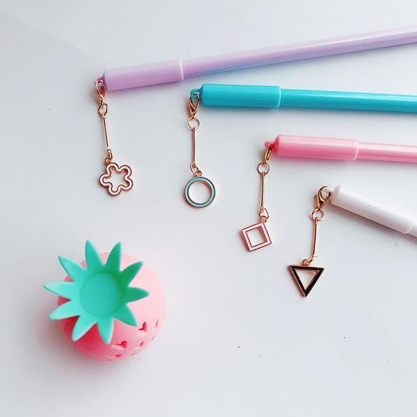 

gel pens cute pen kawaii neutral creative geometry pendant for girls gifts school office supplies writing stationery