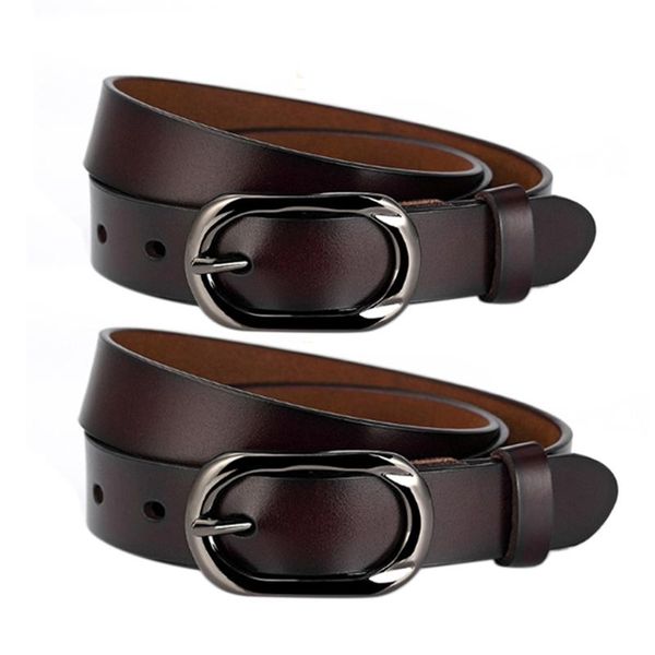 

retro female jeans belt with pin buckle,with punch pin brown, Black;brown
