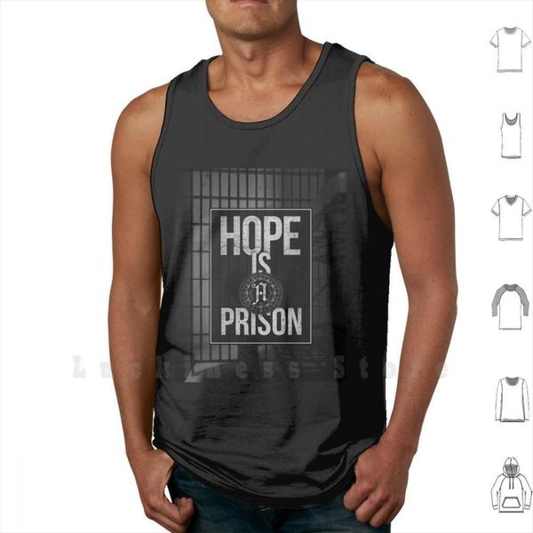 

hope is a prison tank vest sleeveless jail band metal core, White;black