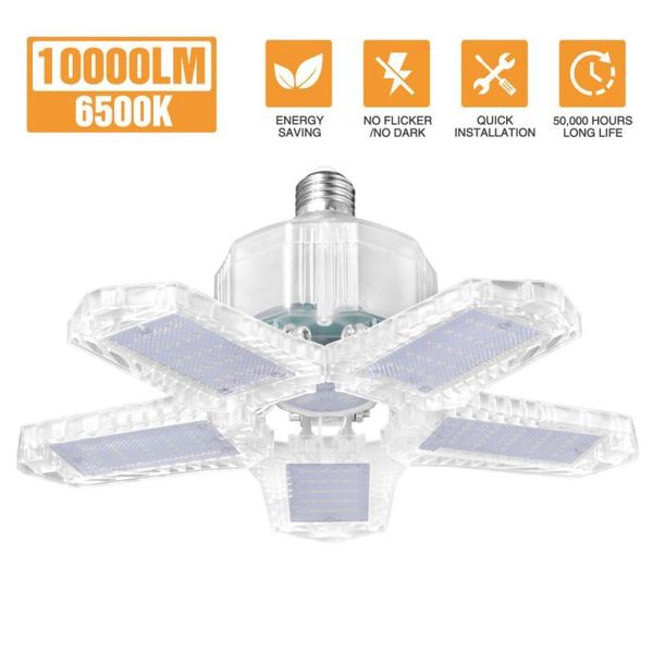 

ceiling lights 80w/100w led garage light transparent deformation folding lamp high bay for workshop industrial lighting