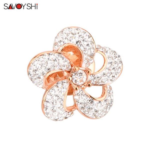 

pins, brooches savoyshi luxury wedding men's crystal accessories rose gold flower suits brooch pin badge for women dress coat hat jewel, Gray