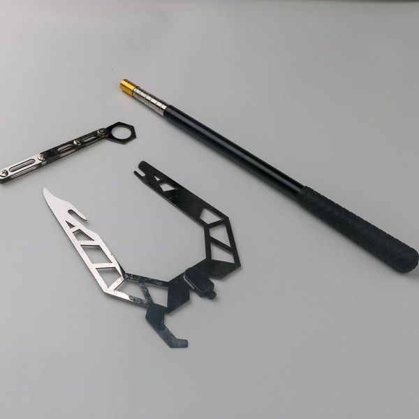 

rafts/inflatable boats mooring rope u type threader boat hook carbon fiber fishing rod pole reel accessory