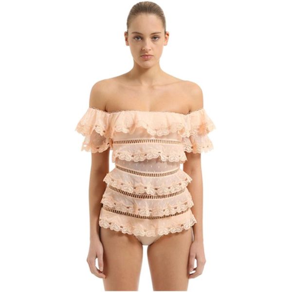 

pink one piece female swimsuit 2021 push up swimwear hollow monokini brazilian bathing suits off the shoulder summer beach wear