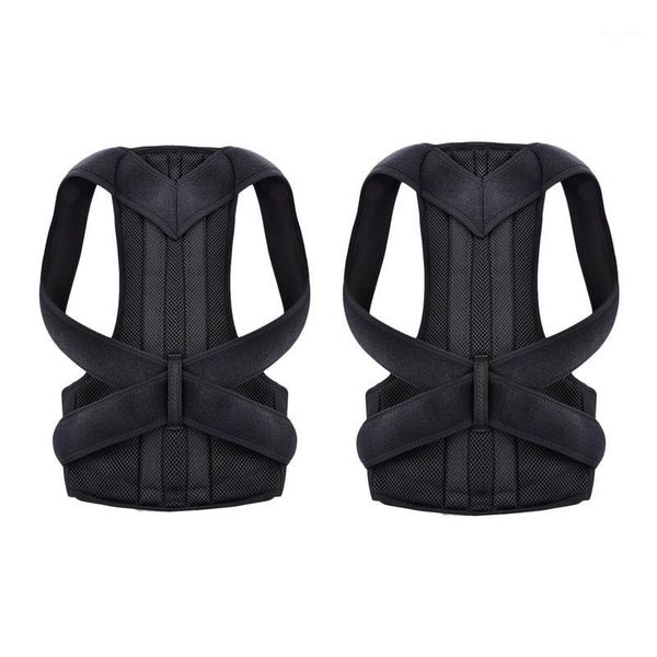 

yoga stripes 2 pcs back posture corrector shoulder lumbar brace spine support belt adjustable corset correction size l & x1