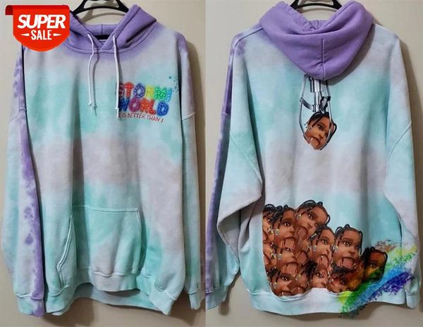 

tie-dye travis scott cactus jack party blue astroworld hoodie women men 1:1 streetwear pullover hooded #y85d, Black